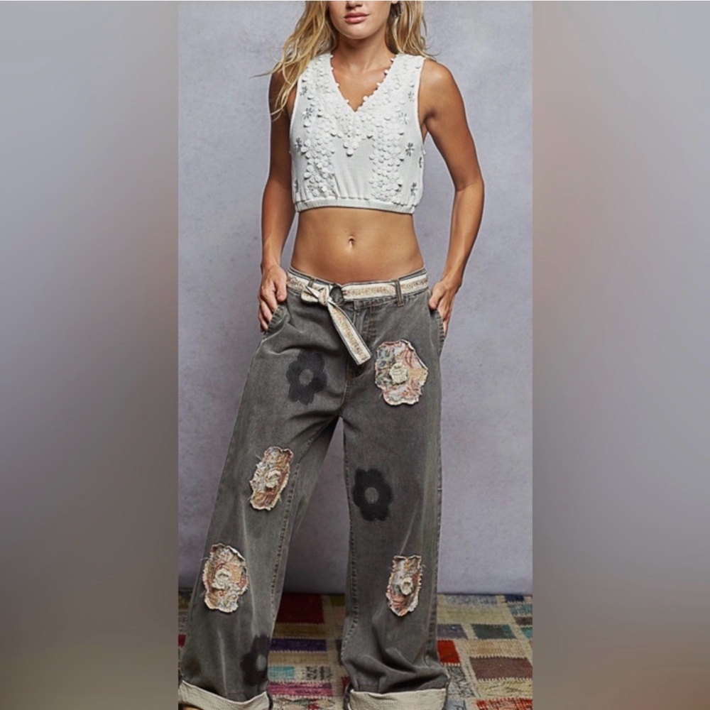 Stylish Gray Distressed Women's Pants